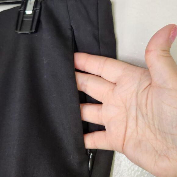 J. Jill Essentials Cotton Black Pull On Ponte Pants With Zip Slash Pockets 14 - Picture 6 of 10